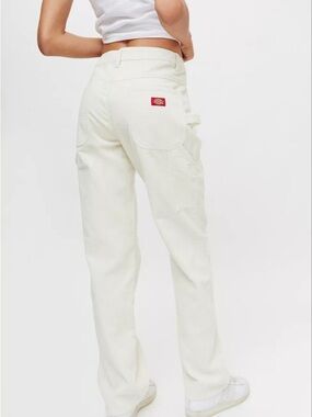 Dickies Women's Cream Straight-Leg Carpenter Jeans